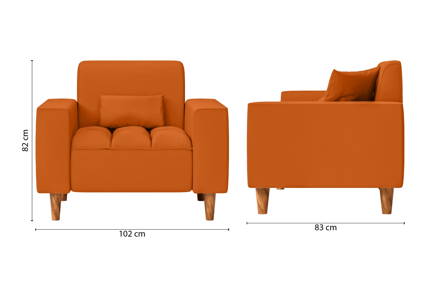 Campania Armchair Orange Leather