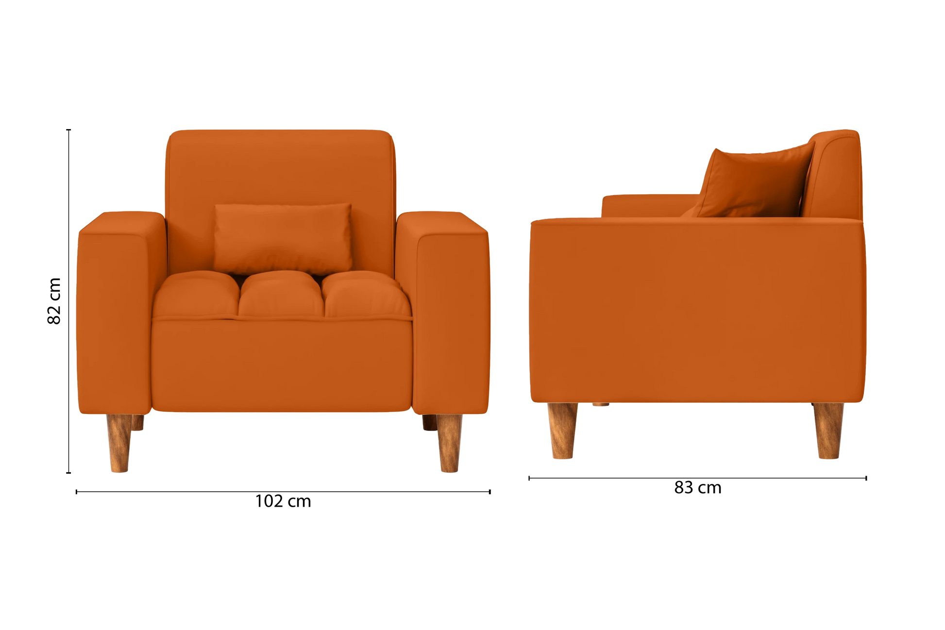 Campania Armchair Orange Leather