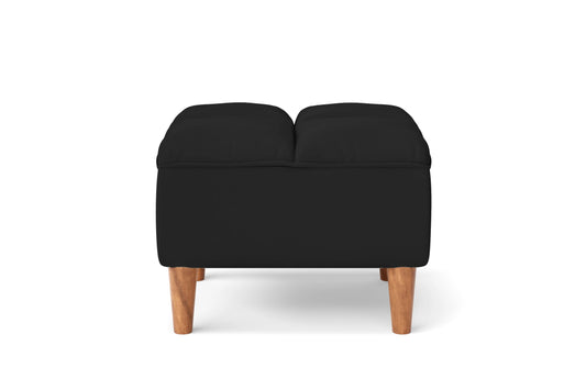 Campania Ottoman Black Leather