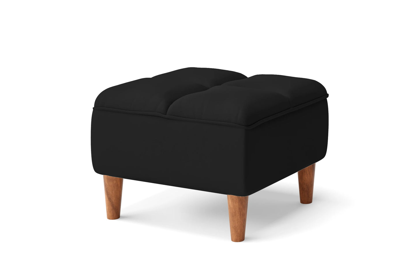 Campania Ottoman Black Leather