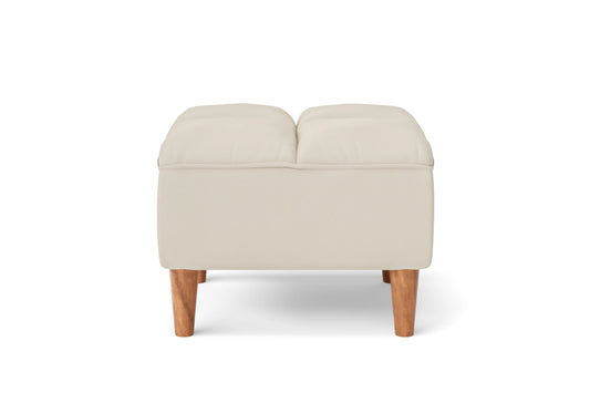 Campania Ottoman Cream Leather