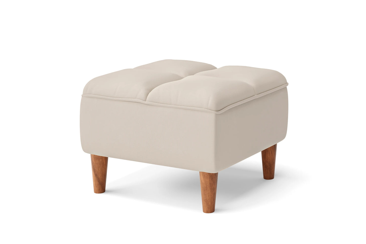 Campania Ottoman Cream Leather