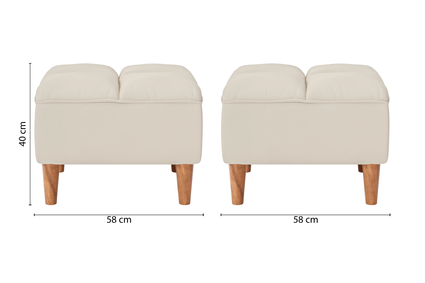 Campania Ottoman Cream Leather