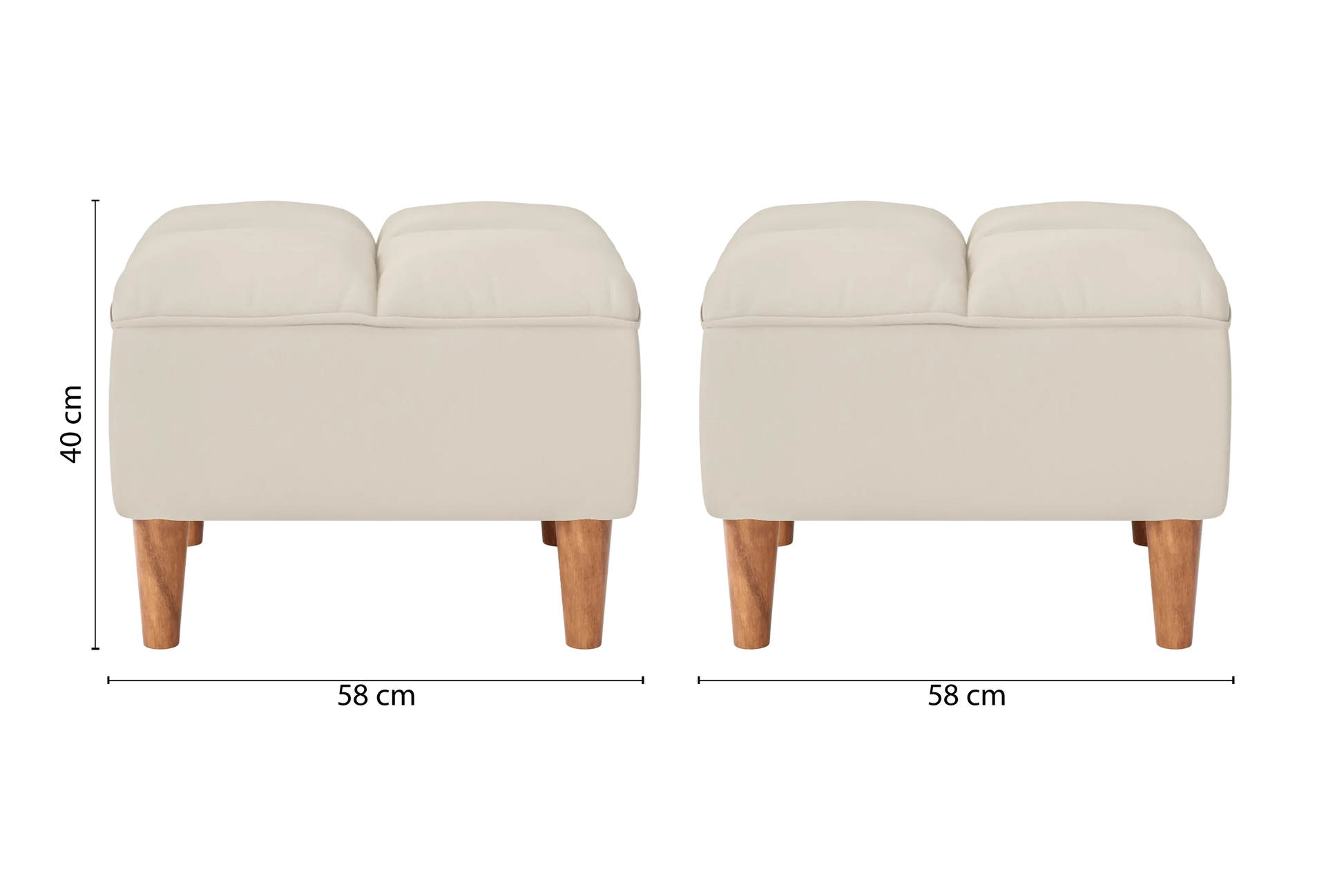 Campania Ottoman Cream Leather