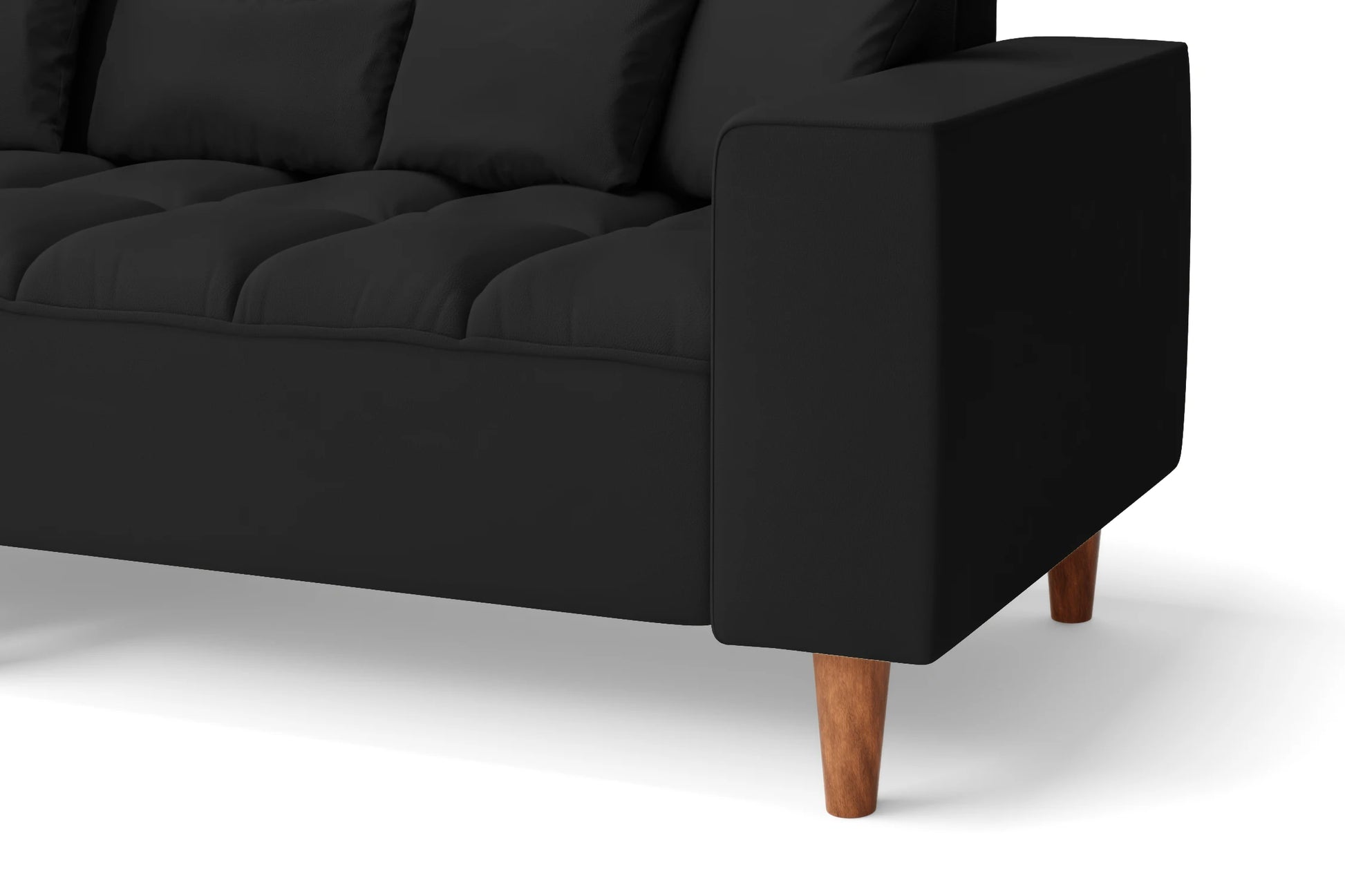 Campania 2 Seater Sofa Black Leather