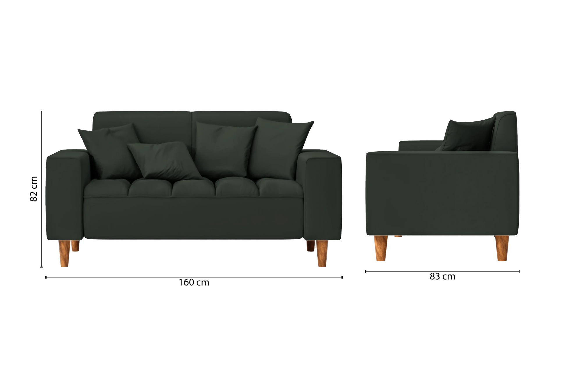 Campania 2 Seater Sofa Green Leather