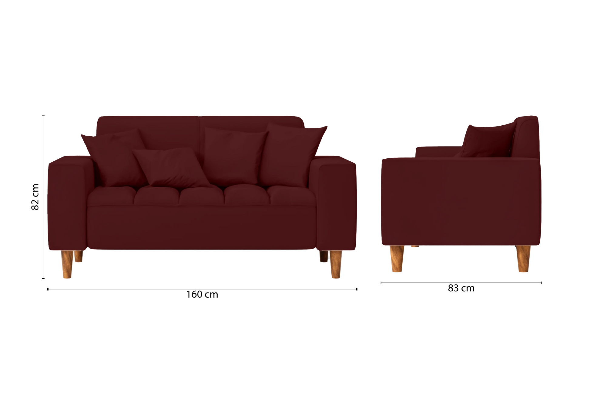 Campania 2 Seater Sofa Red Leather