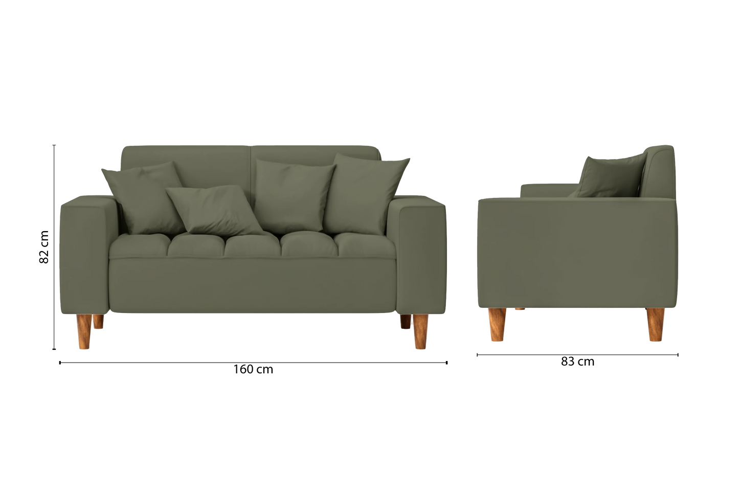 Campania 2 Seater Sofa Sage Leather