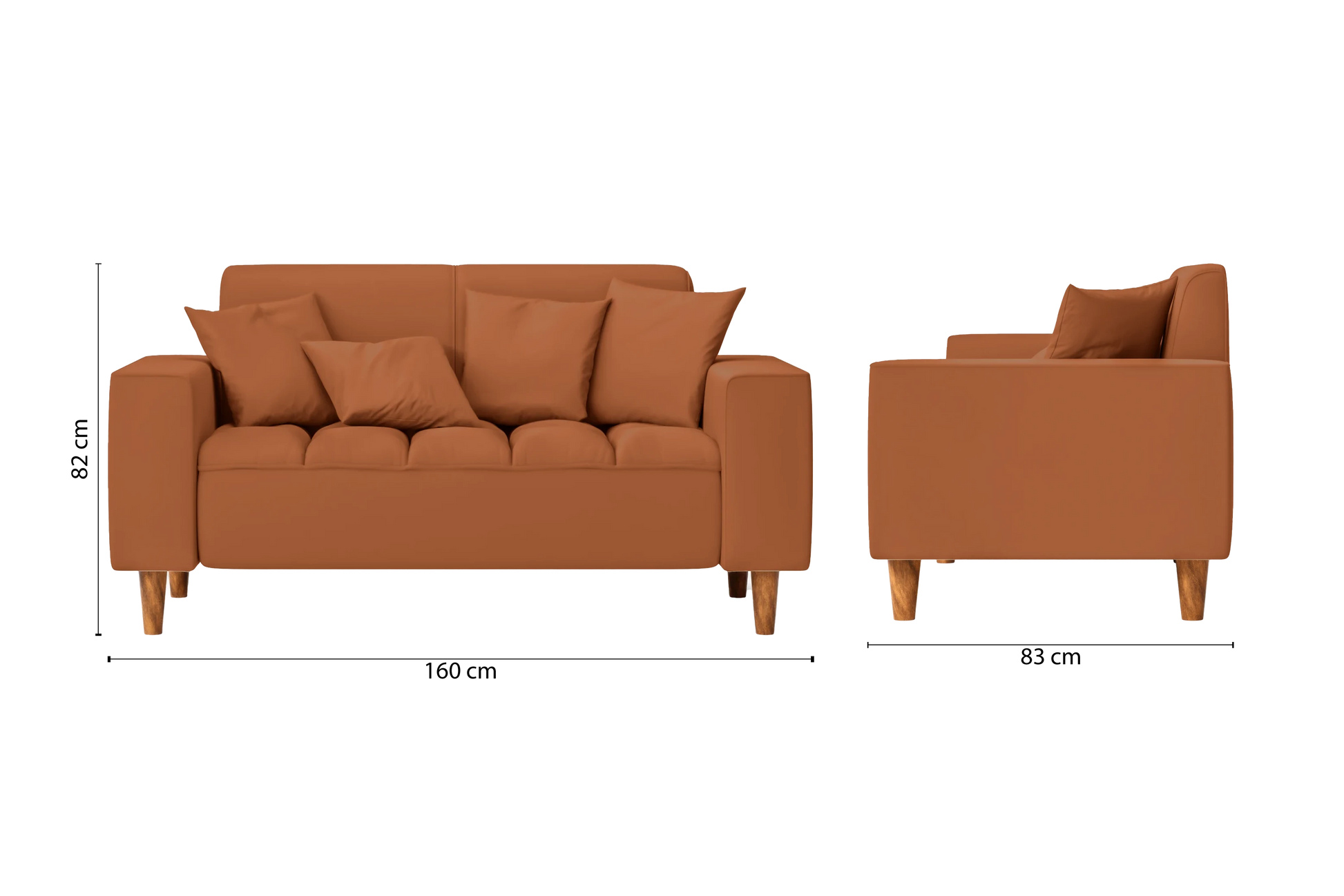 Campania 2 Seater Sofa Tan Brown Leather