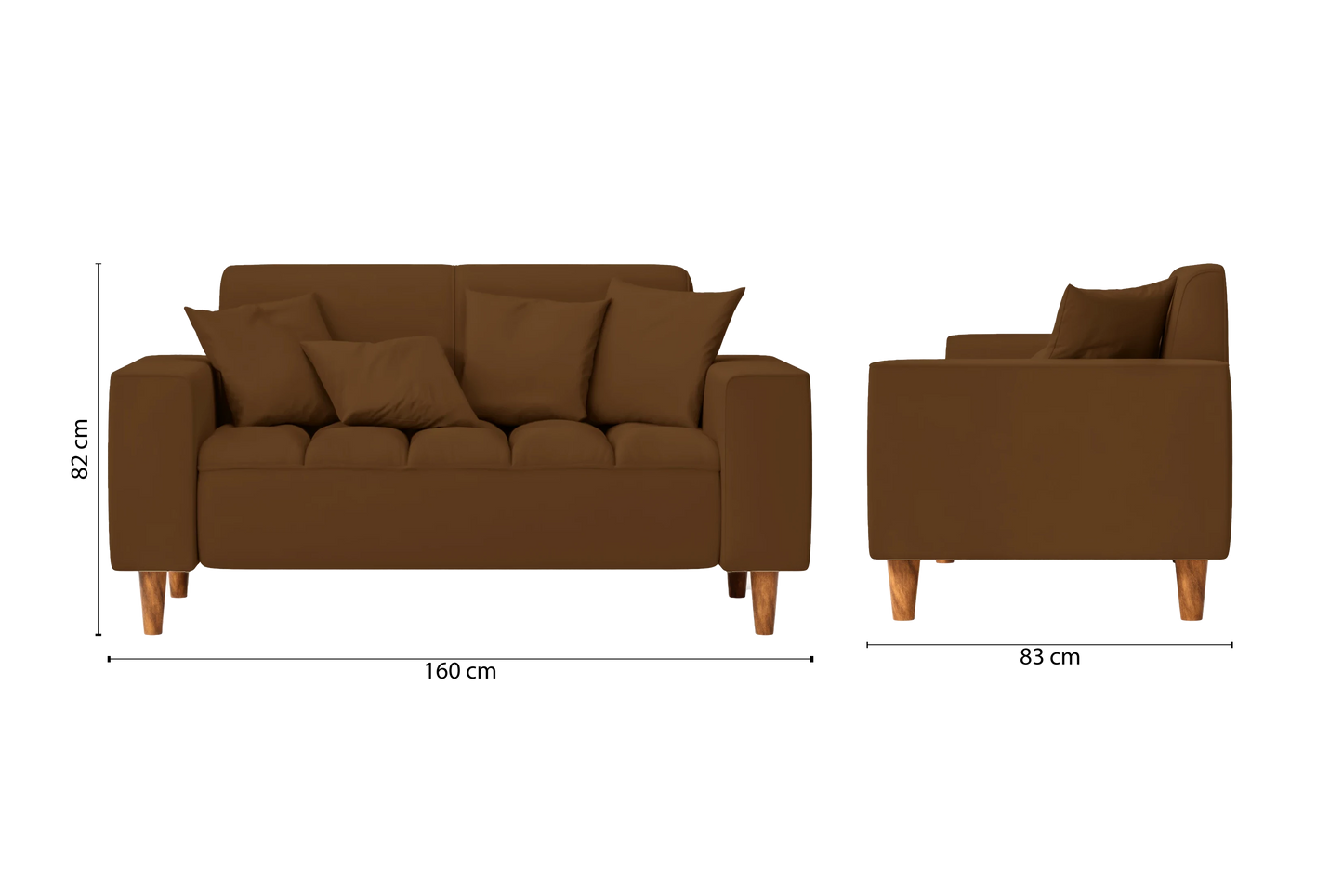 Campania 2 Seater Sofa Walnut Brown Leather