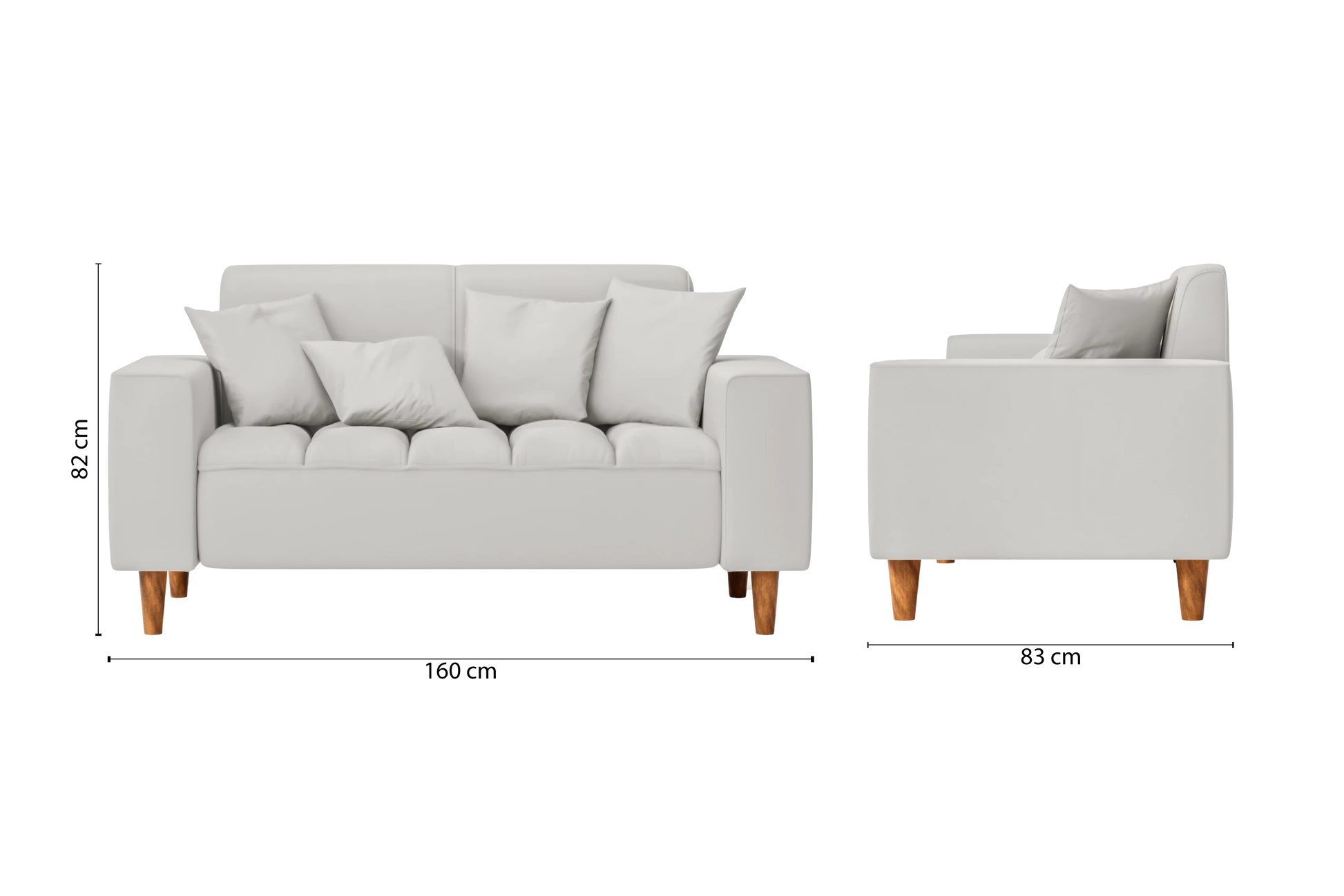 Campania 2 Seater Sofa White Leather