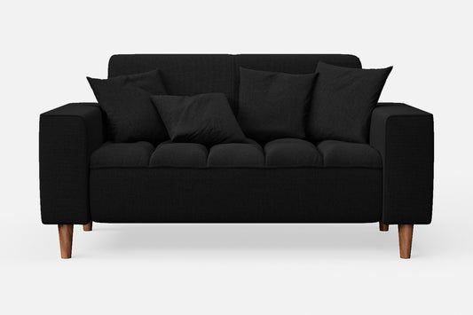 Campania 2 Seater Sofa Black Linen Fabric