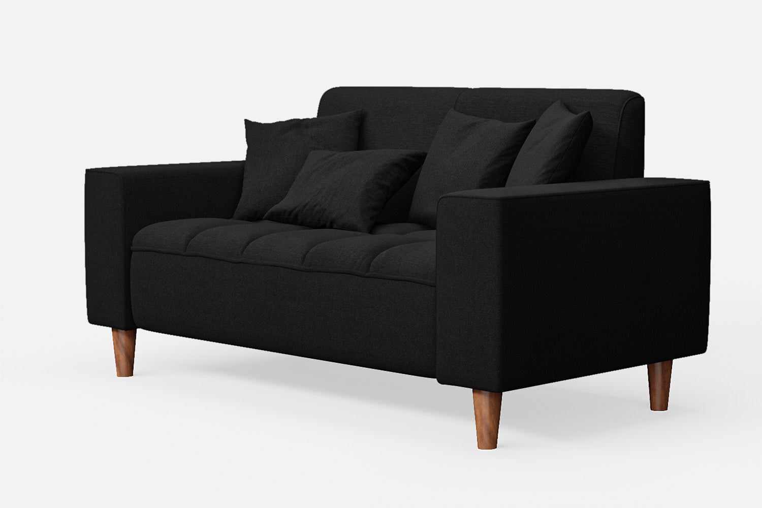 Campania 2 Seater Sofa Black Linen Fabric