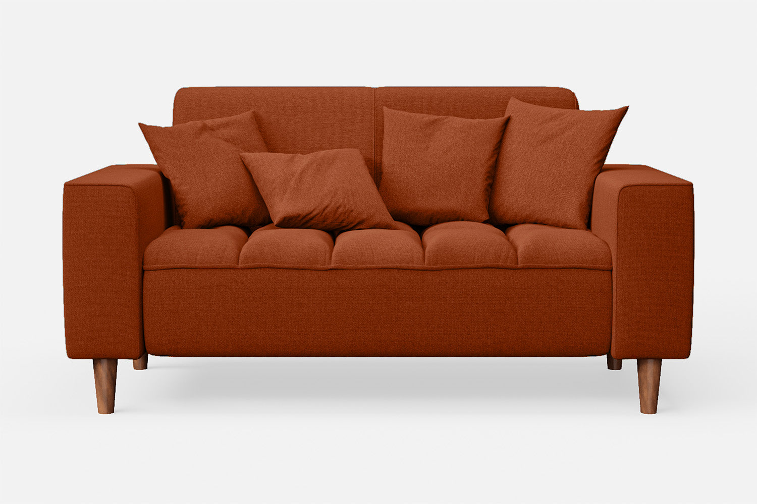 Campania 2 Seater Sofa Orange Linen Fabric