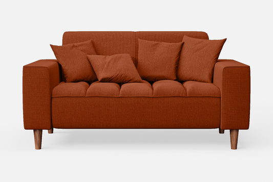 Campania 2 Seater Sofa Orange Linen Fabric