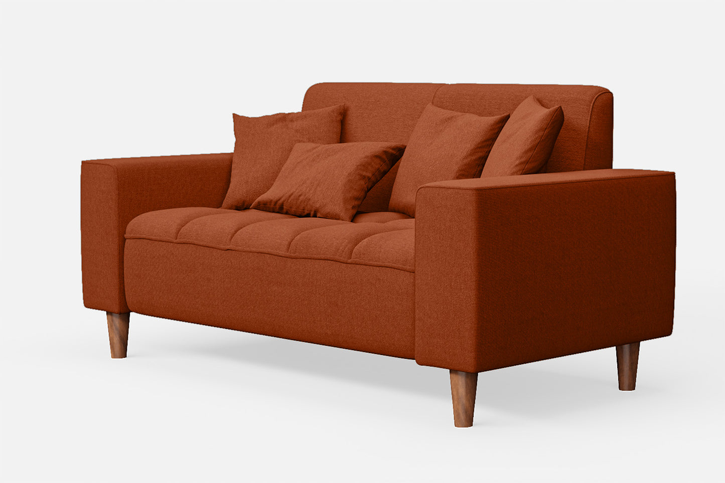 Campania 2 Seater Sofa Orange Linen Fabric