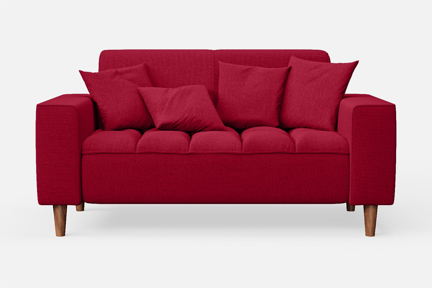 Campania 2 Seater Sofa Red Linen Fabric