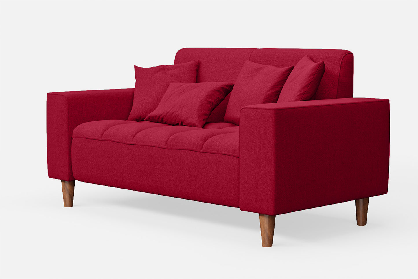 Campania 2 Seater Sofa Red Linen Fabric