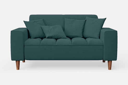 Campania 2 Seater Sofa Teal Linen Fabric