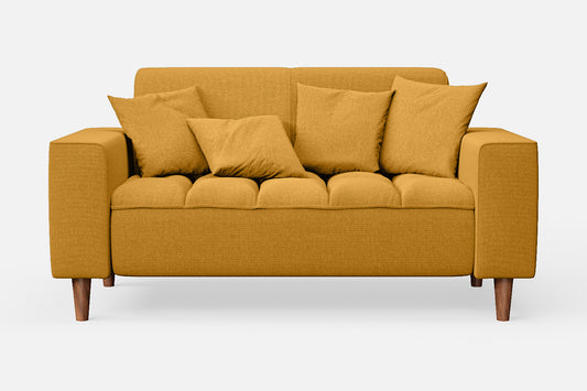 Campania 2 Seater Sofa Yellow Linen Fabric