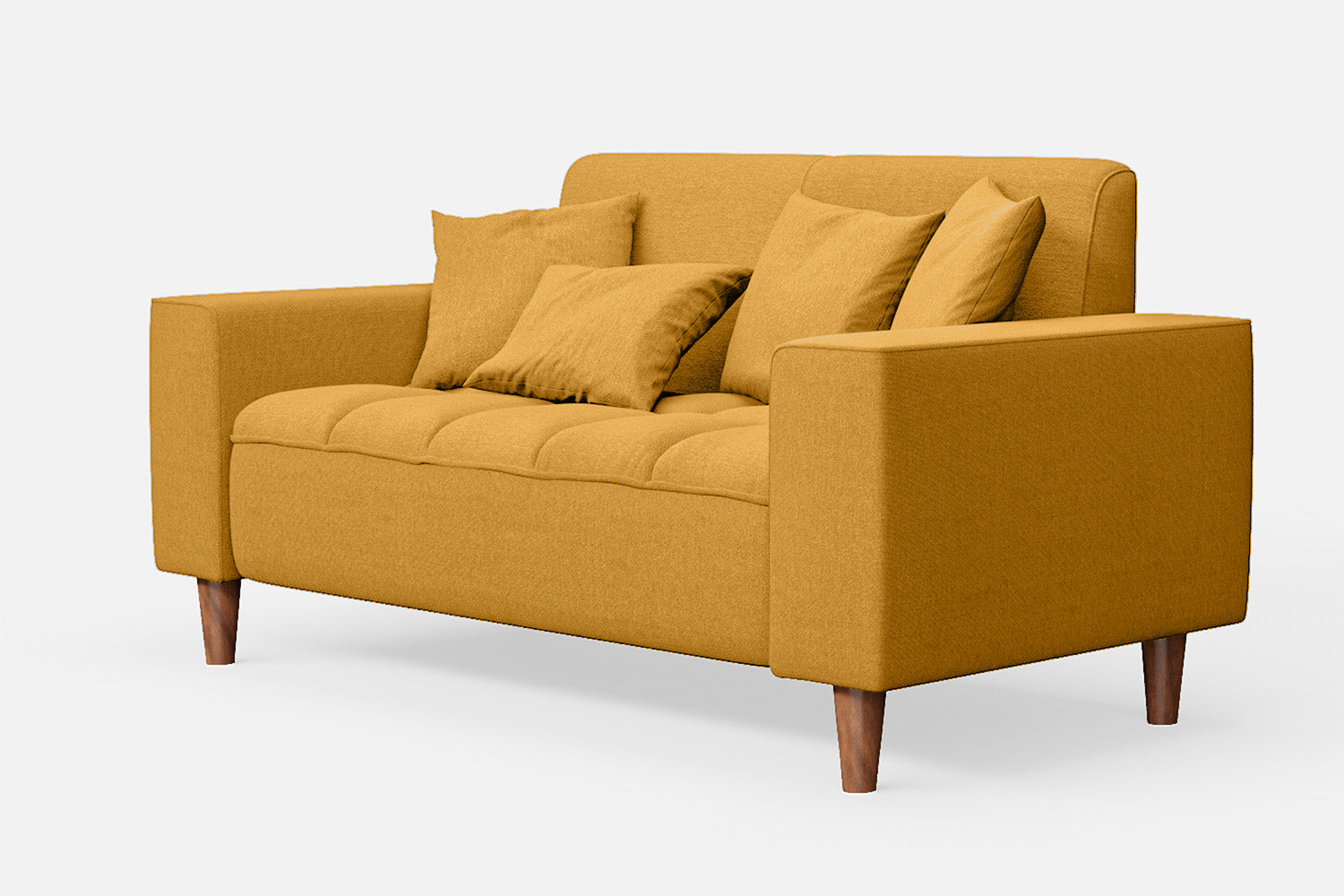 Campania 2 Seater Sofa Yellow Linen Fabric