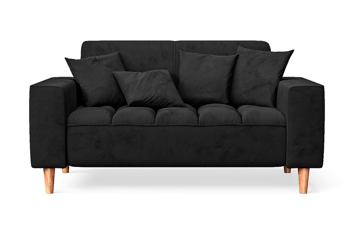 Campania 2 Seater Sofa Black Velvet