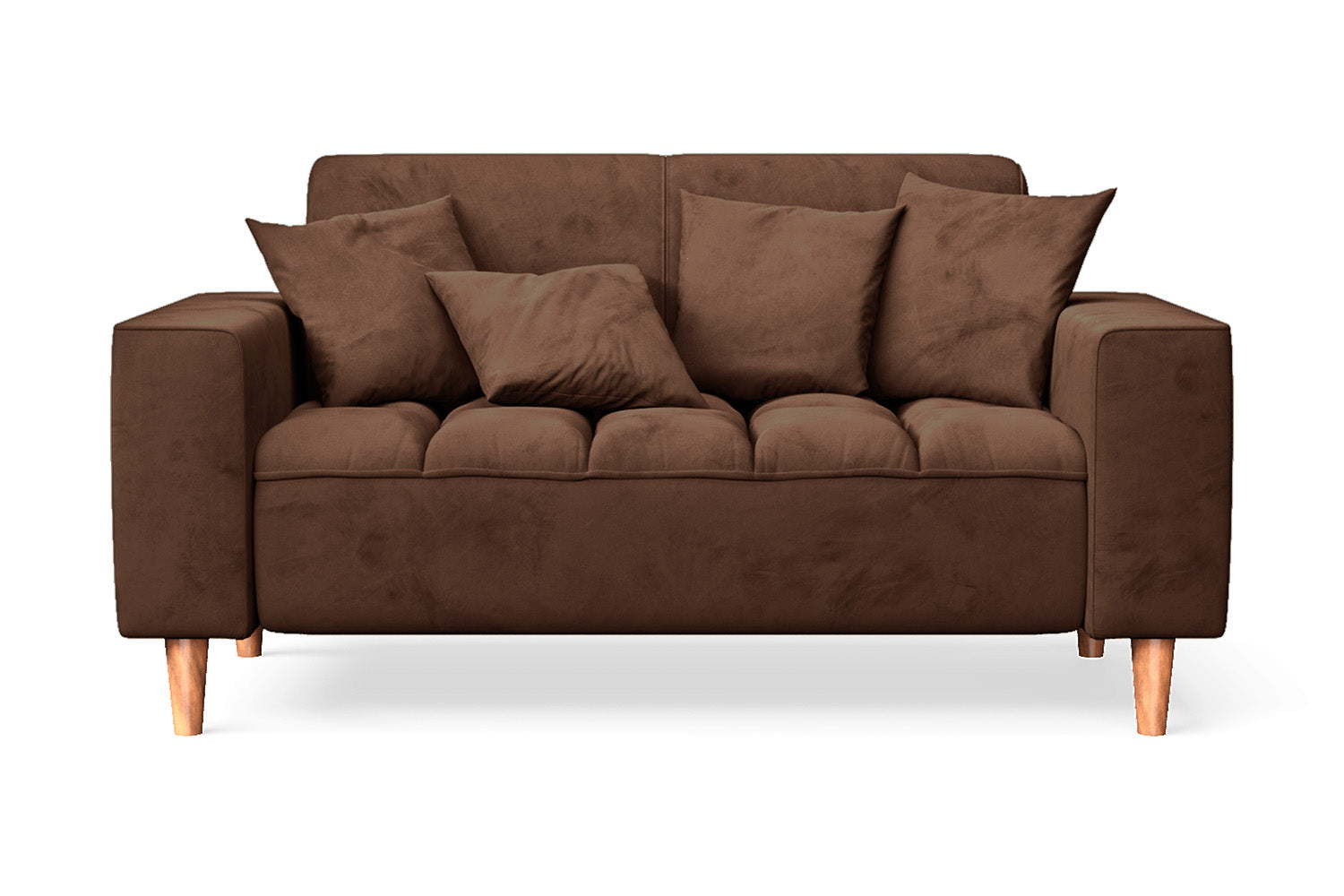 Campania 2 Seater Sofa Coffee Brown Velvet