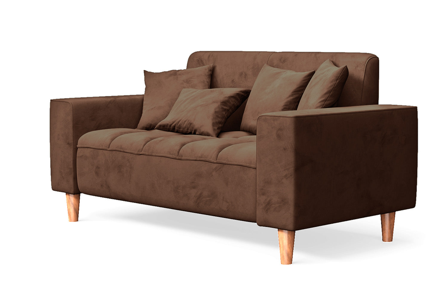 Campania 2 Seater Sofa Coffee Brown Velvet