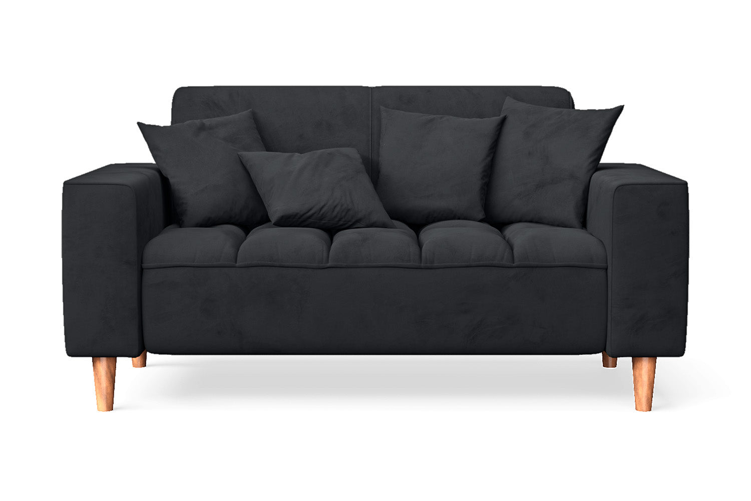 Campania 2 Seater Sofa Dark Grey Velvet