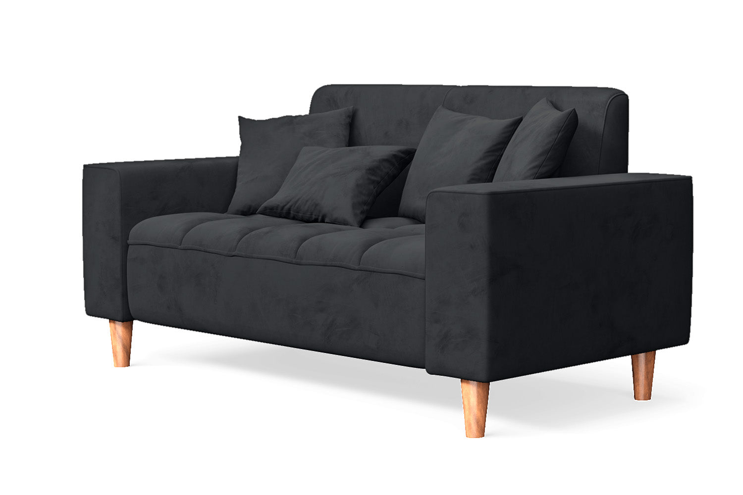 Campania 2 Seater Sofa Dark Grey Velvet