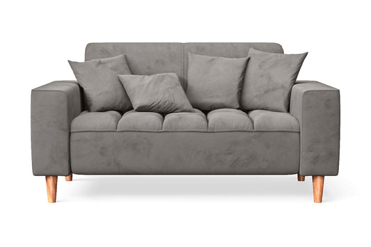 Campania 2 Seater Sofa Grey Velvet