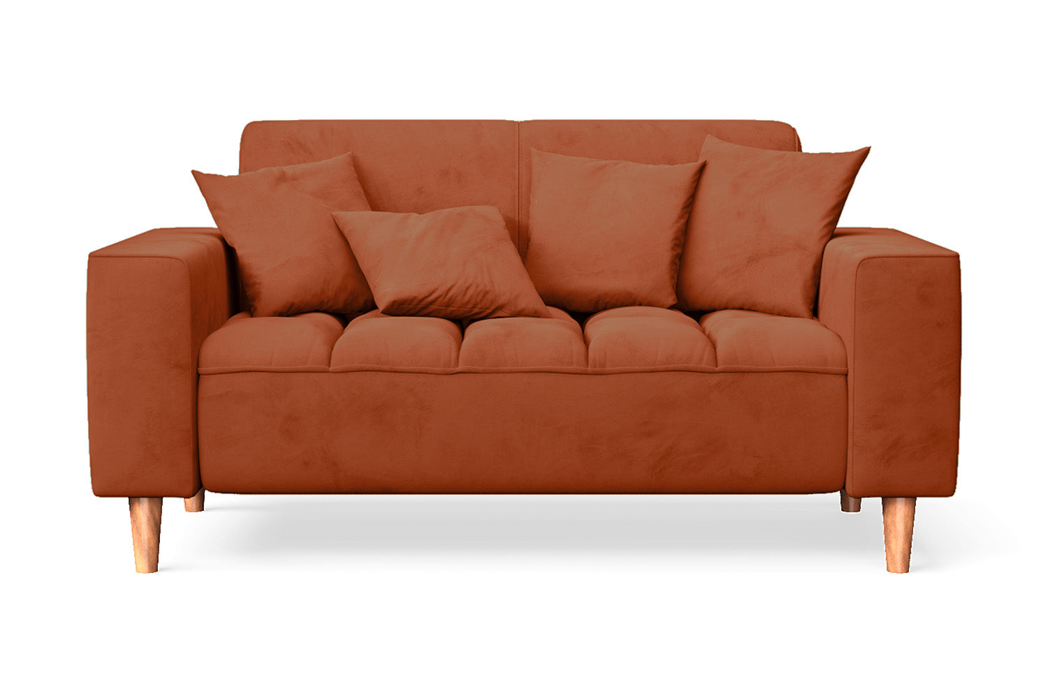 Campania 2 Seater Sofa Orange Velvet