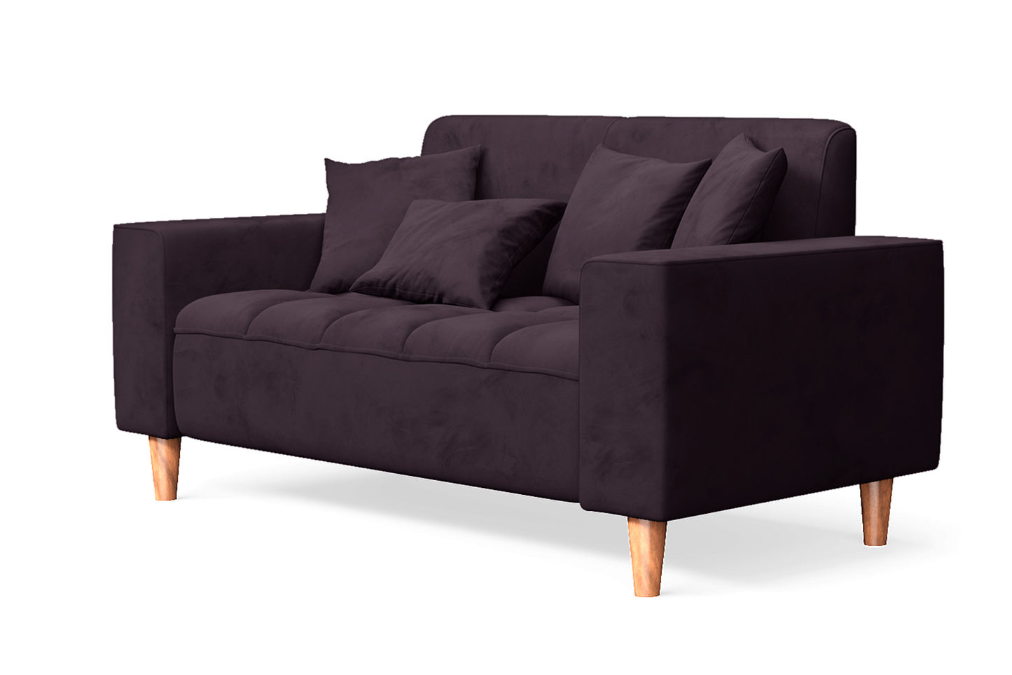 Campania 2 Seater Sofa Purple Velvet