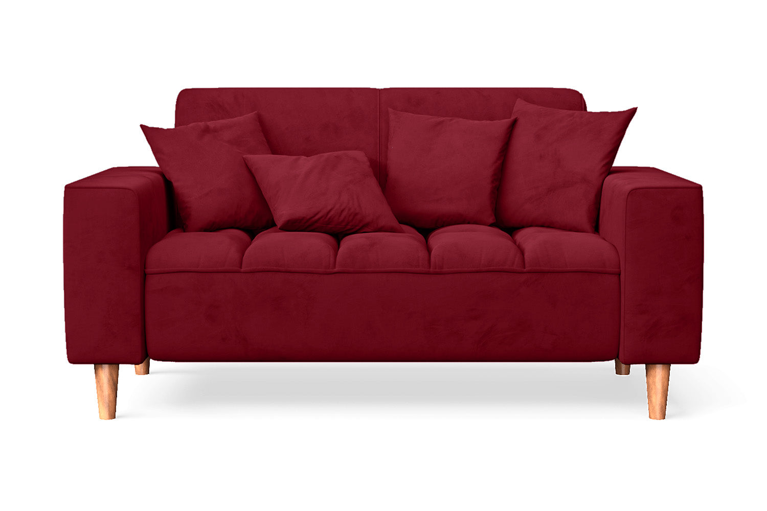 Campania 2 Seater Sofa Red Velvet