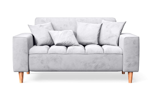 Campania 2 Seater Sofa Silver Velvet