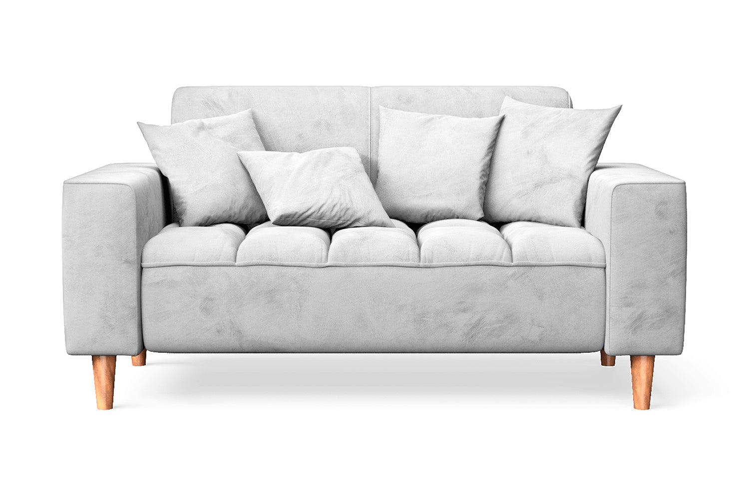 Campania 2 Seater Sofa White Velvet