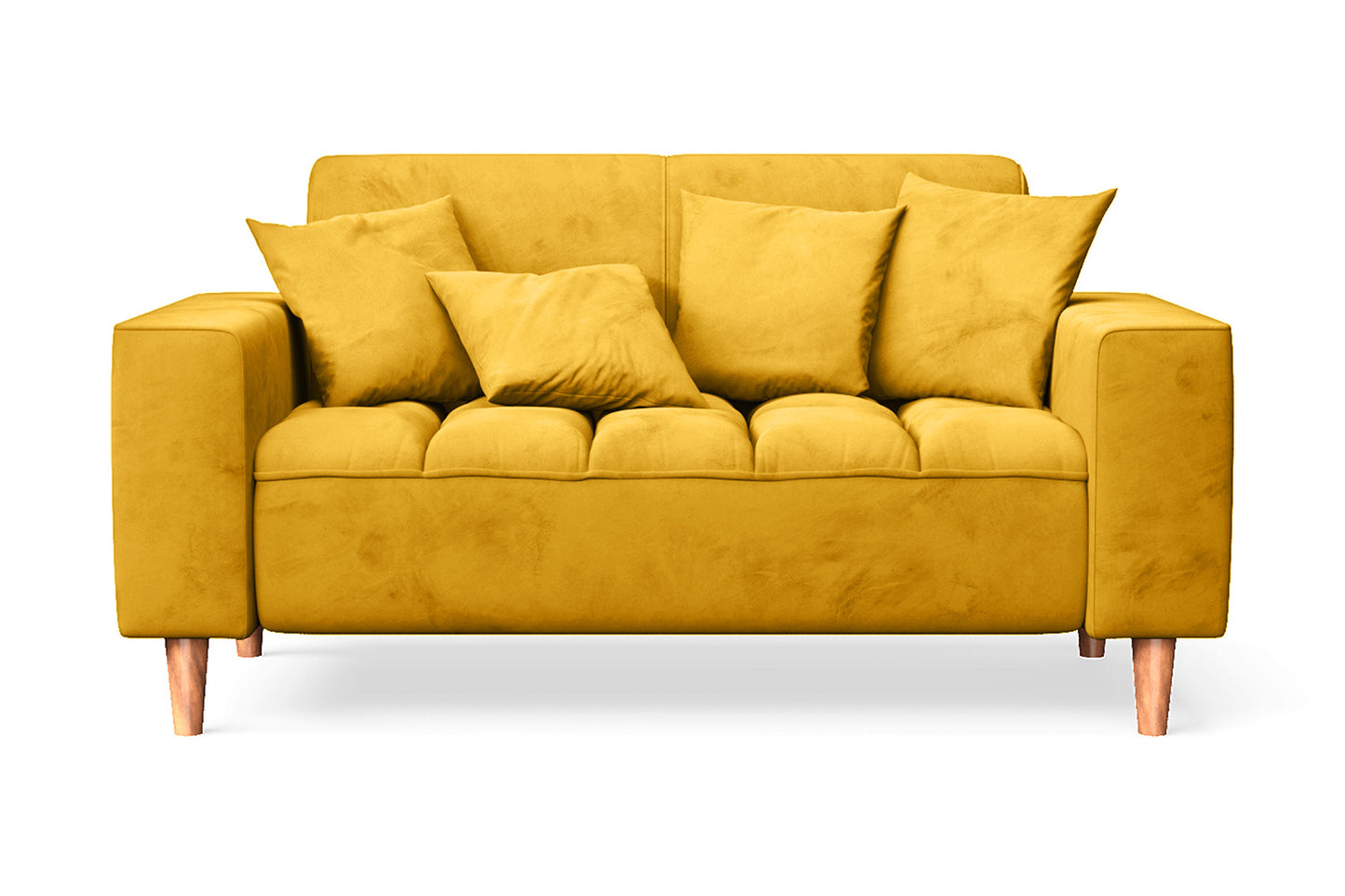 Campania 2 Seater Sofa Yellow Velvet