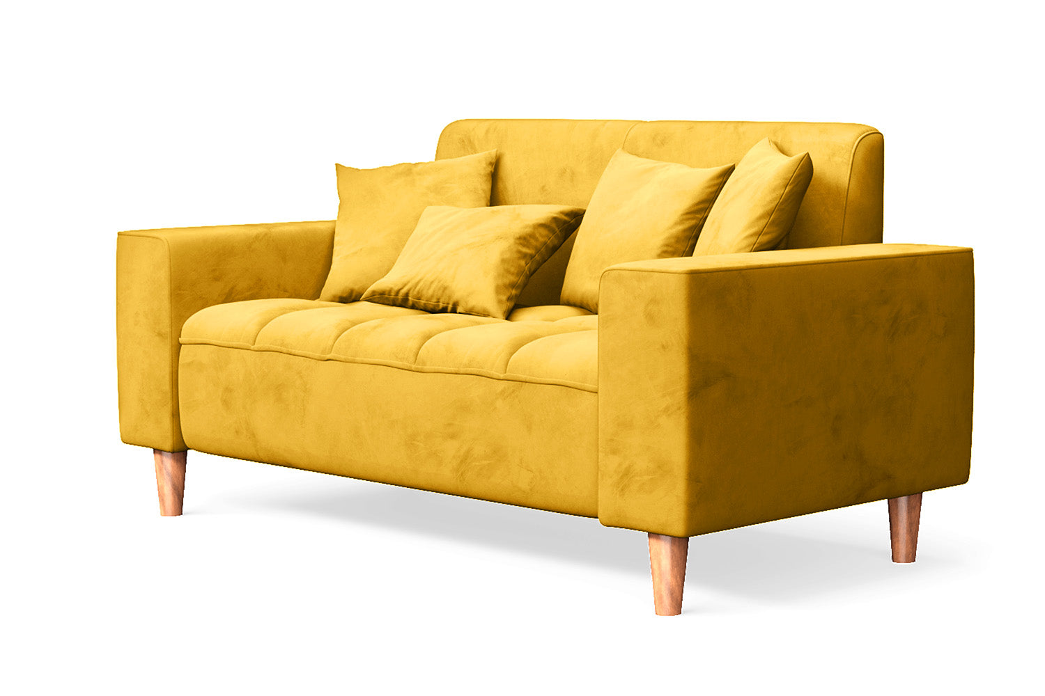 Campania 2 Seater Sofa Yellow Velvet