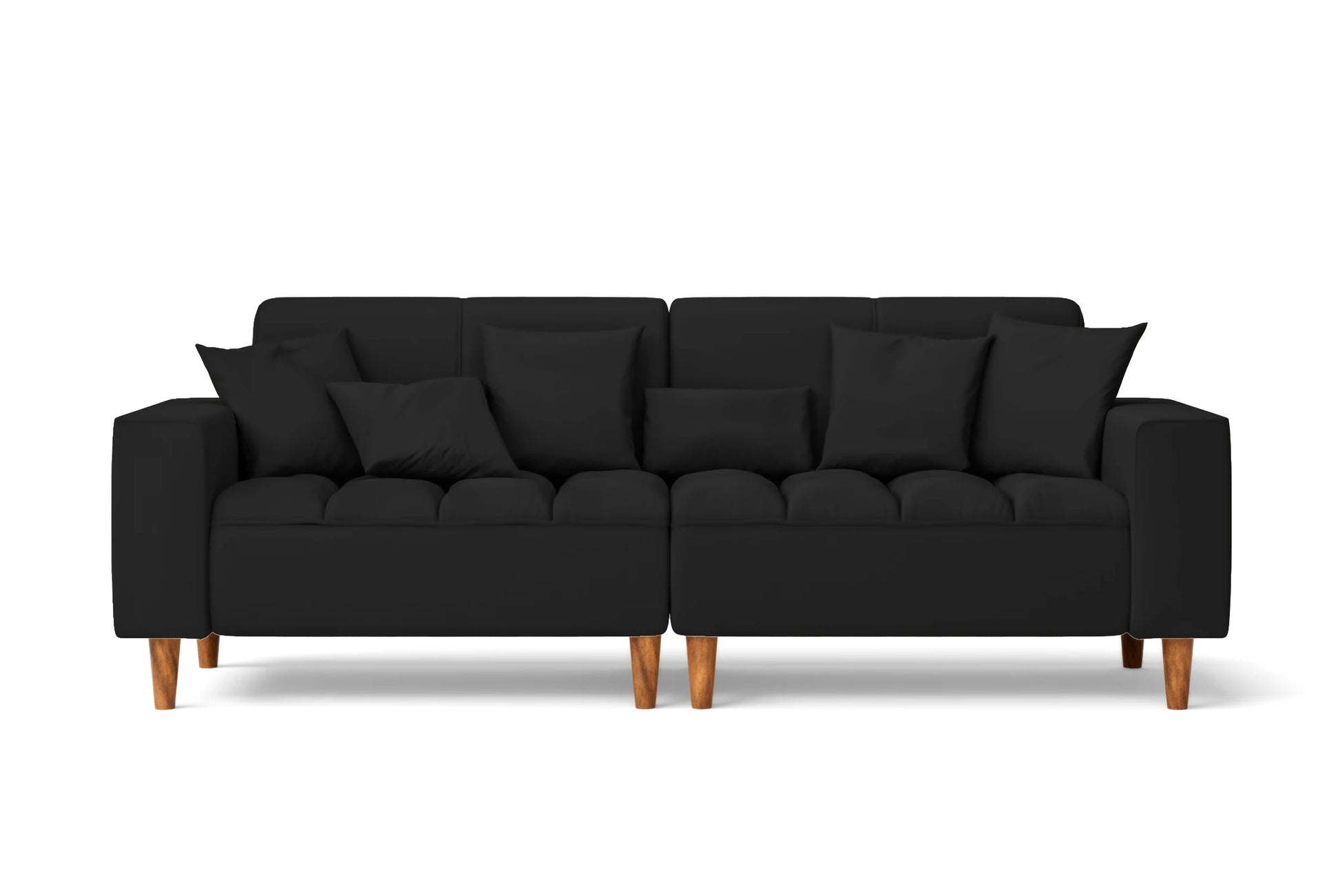 Campania 3 Seater Sofa Black Leather