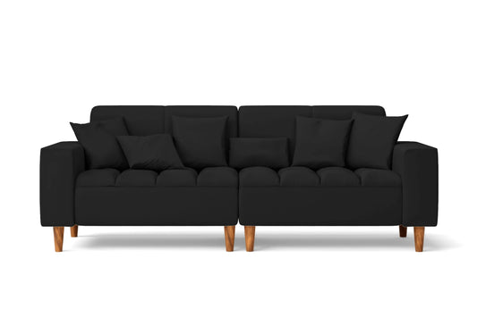 Campania 3 Seater Sofa Black Leather