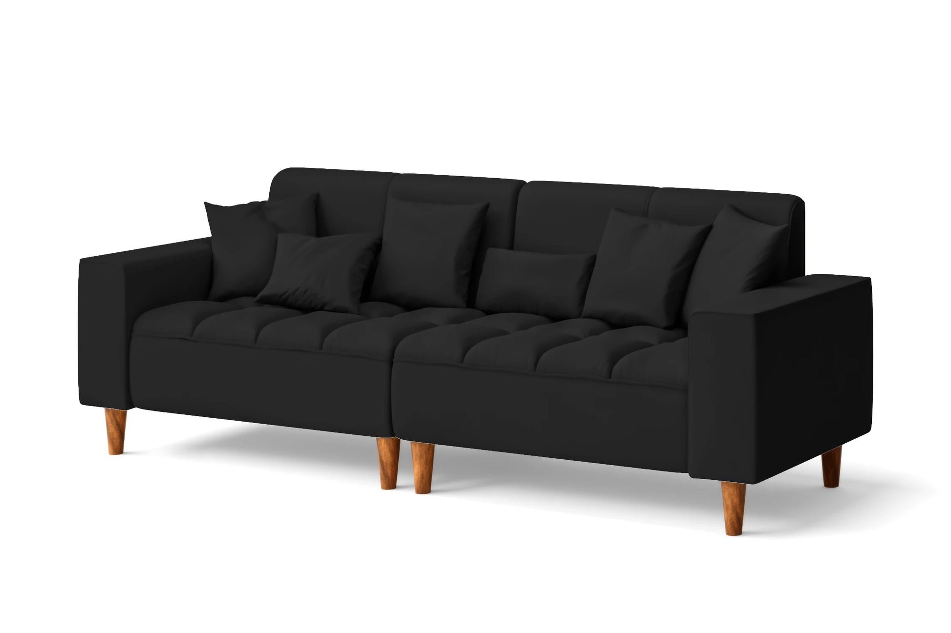 Campania 3 Seater Sofa Black Leather