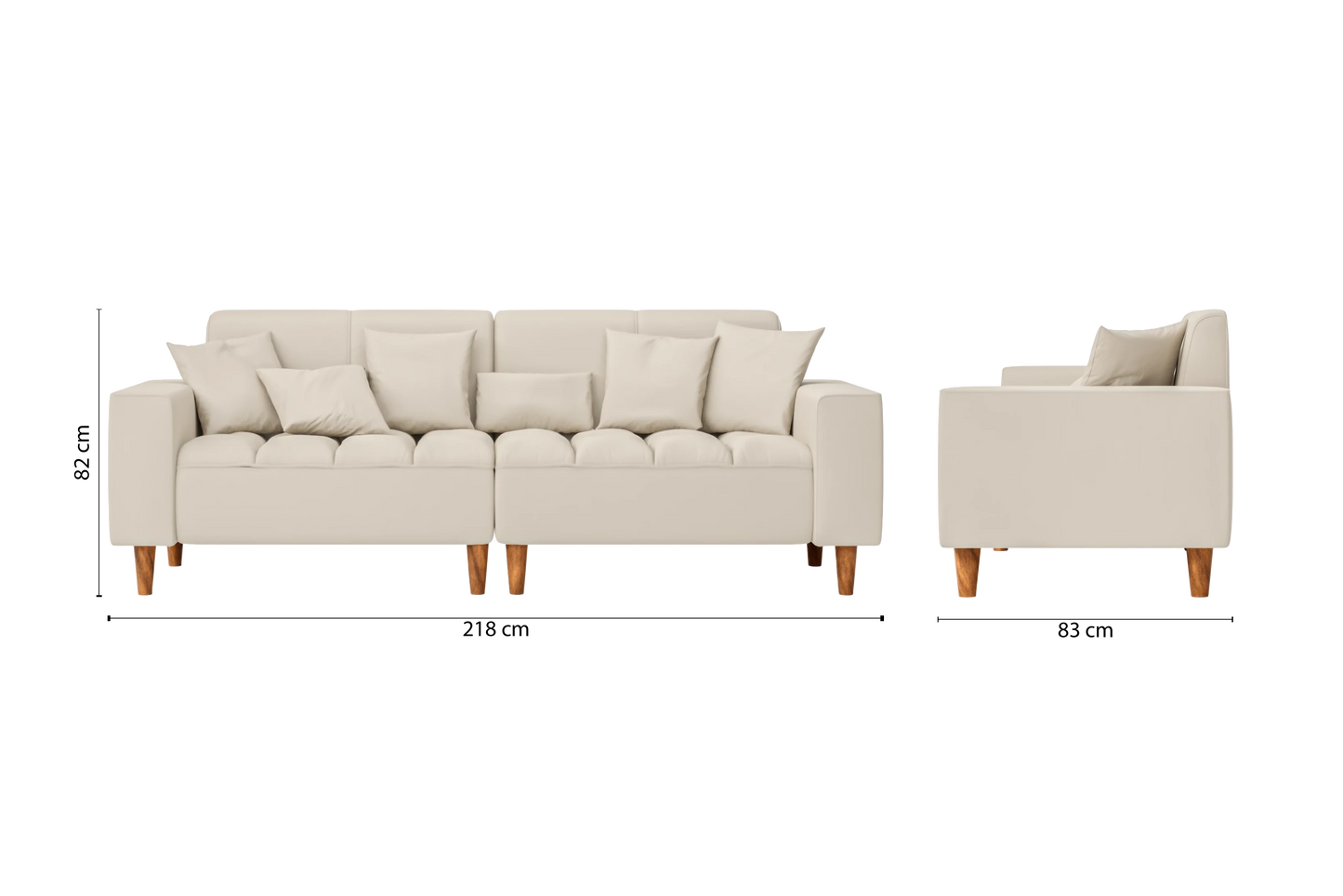 Campania 3 Seater Sofa Cream Leather