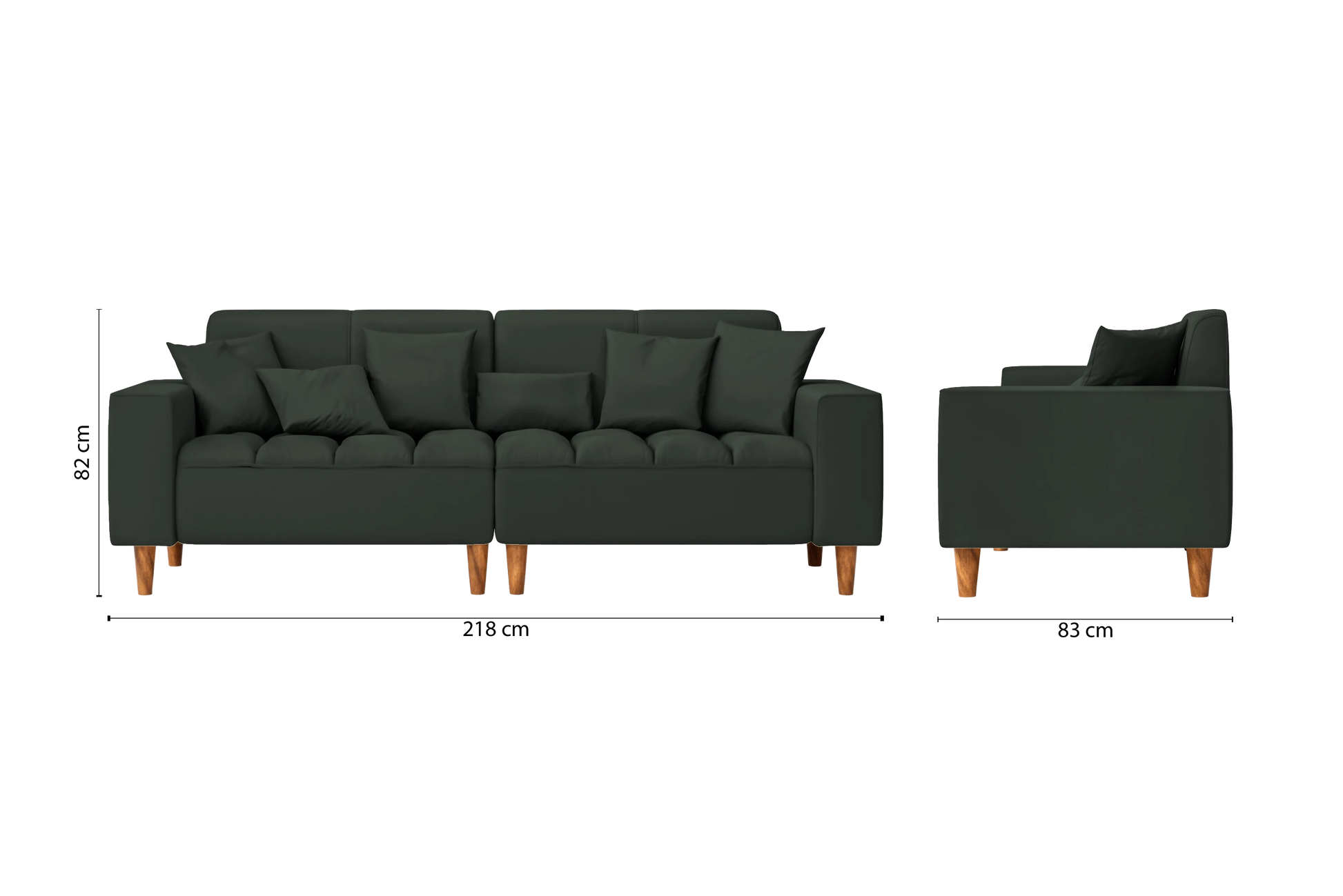 Campania 3 Seater Sofa Green Leather