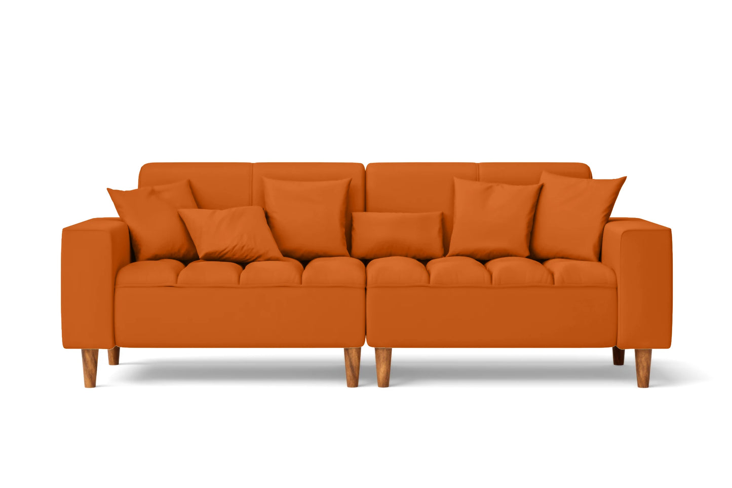 Campania 3 Seater Sofa Orange Leather