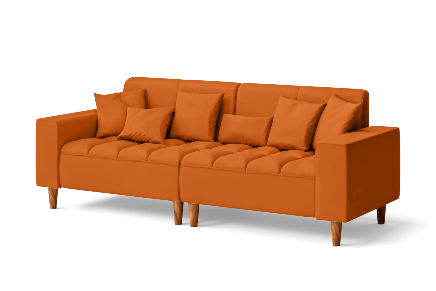 Campania 3 Seater Sofa Orange Leather