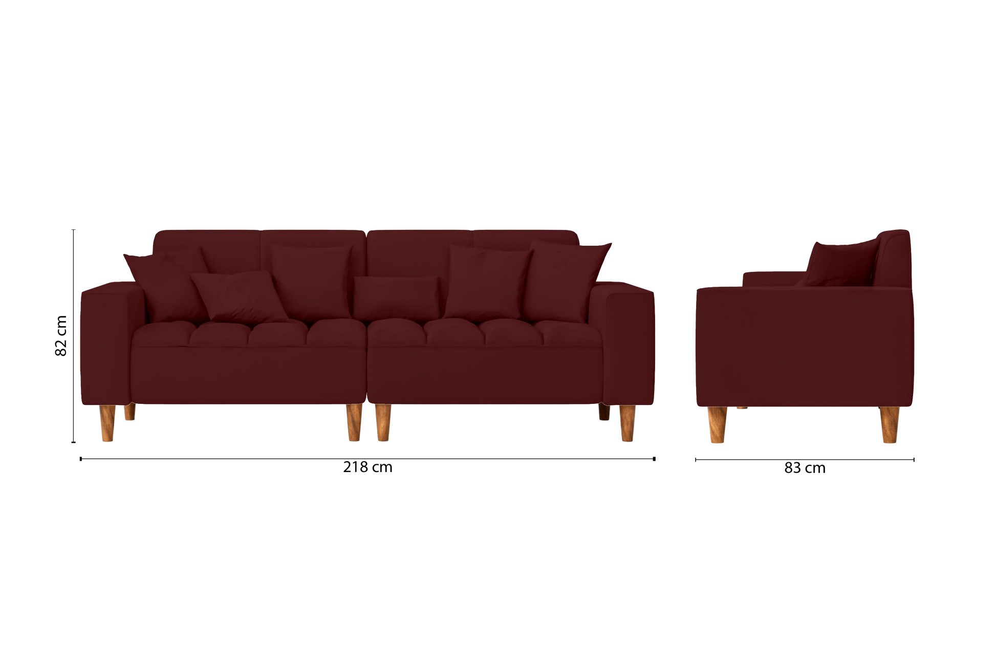 Campania 3 Seater Sofa Red Leather