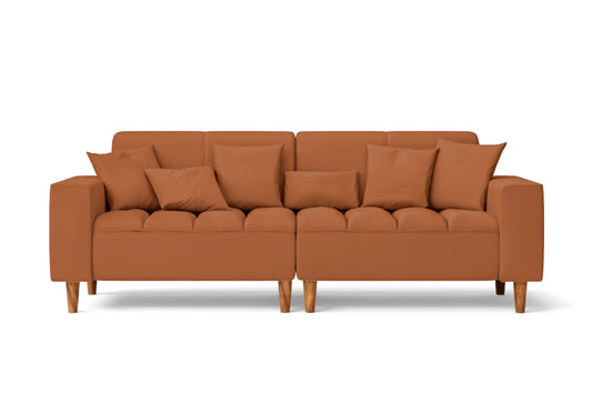 Campania 3 Seater Sofa Tan Brown Leather