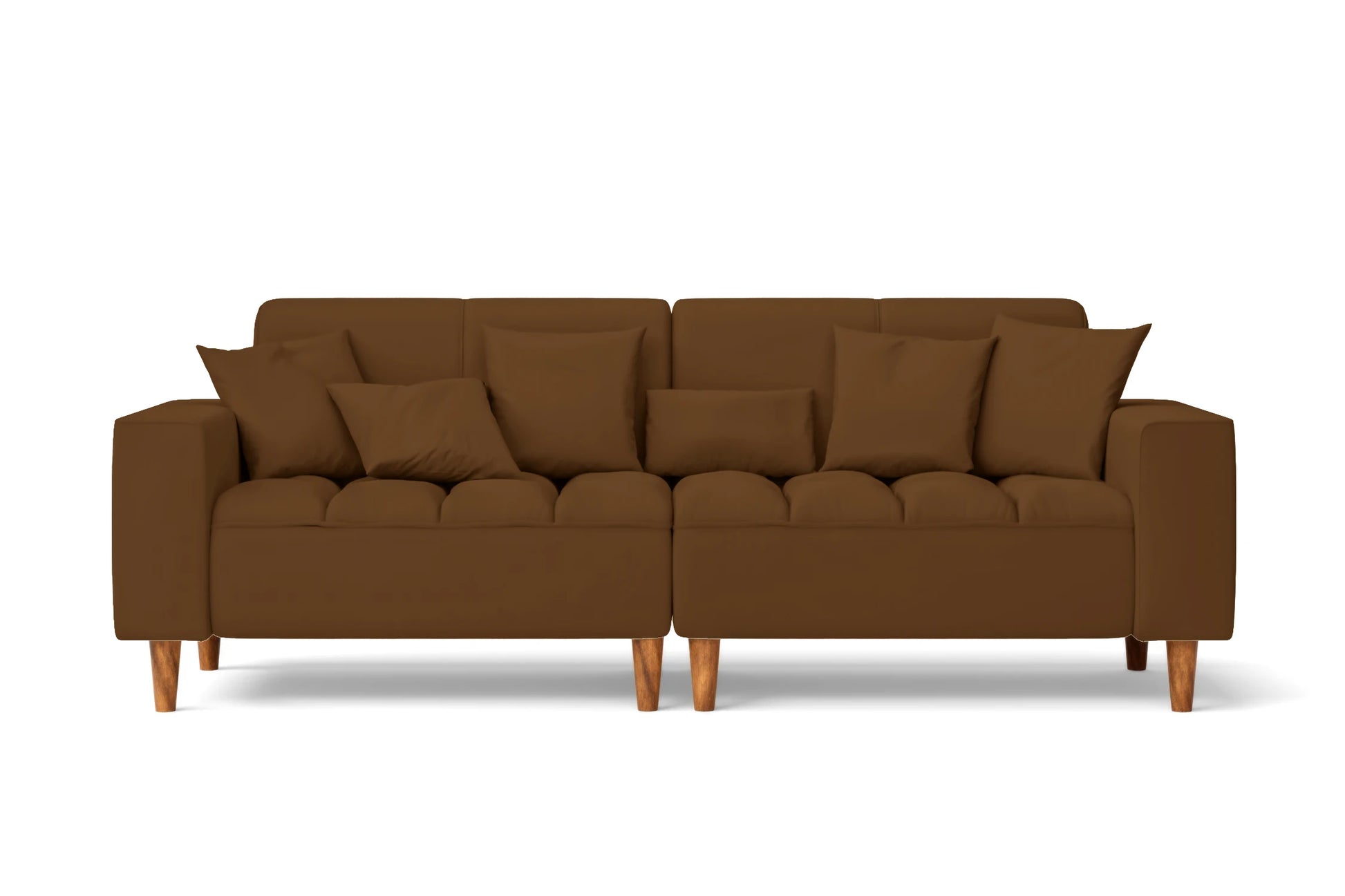 Campania 3 Seater Sofa Walnut Brown Leather