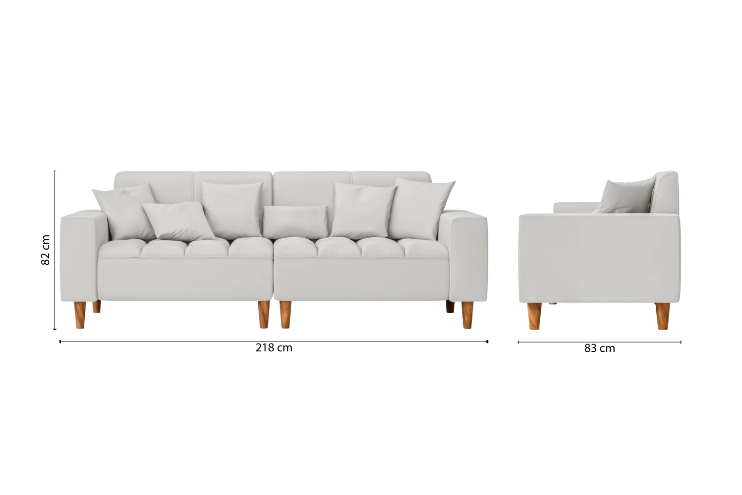 Campania 3 Seater Sofa White Leather