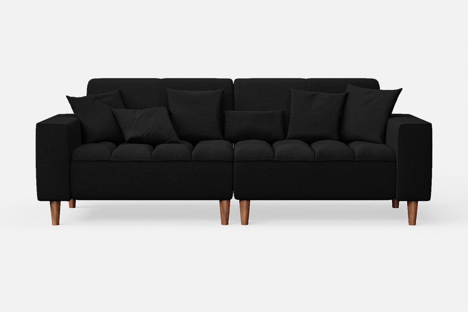 Campania 3 Seater Sofa Black Linen Fabric